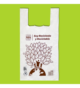 BOLSA POLIETILENO BLANCA CON ASAS RECICLADA AL 70%